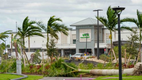 Publix Supermarket demolished by a tornado from Hurricane Milton