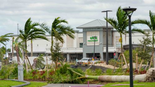 Publix Supermarket demolished by a tornado from Hurricane Milton