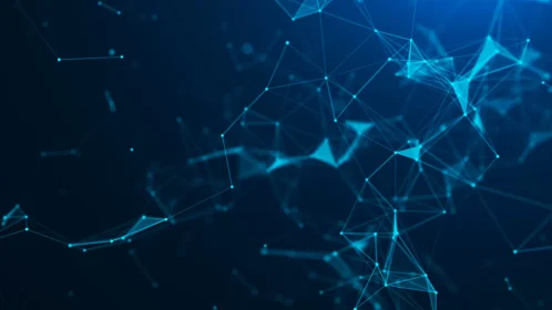 Abstract blue digital background. Big data visualization. Science background. Big data complex with compounds. Lines plexus.