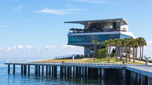 January 30. 2023. St. Petersburg Pier or St. Pete Pier. Tampa Bay, Downtown St. Petersburg, Florida, United States.