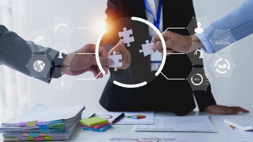 Group of Business discussing to ESG for Environmental Social and Governance, Sustainable environment concept