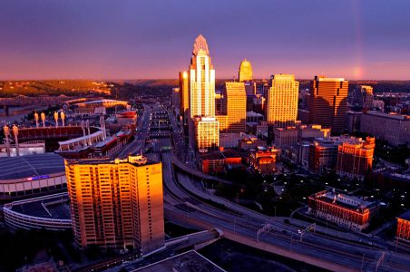 Sunrise over Cincinnati Skyline